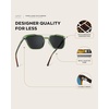 image:imageWearMe Pro WMP Eyewear  Modern Mens Square Aviator Sunglasses  Double Metal Bridge with Polarized LensEmerald Green Frame  Black Lens