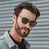 image:imageWearMe Pro WMP Eyewear  Modern Mens Square Aviator Sunglasses  Double Metal Bridge with Polarized LensEmerald Green Frame  Black Lens