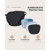 image:imageWearMe Pro WMP Eyewear  Modern Mens Square Aviator Sunglasses  Double Metal Bridge with Polarized LensMatte Black Frame  Black Lens