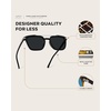 image:imageWearMe Pro WMP Eyewear  Modern Mens Square Aviator Sunglasses  Double Metal Bridge with Polarized LensMatte Black Frame  Black Lens