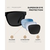 image:imageWearMe Pro WMP Eyewear  Modern Square Sunglasses for Men Lightweight Acetate Polarized Lenses 100 UVAUVB ProtectionBlack  Triple Black Lens