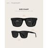 image:imageWearMe Pro WMP Eyewear  Modern Square Sunglasses for Men Lightweight Acetate Polarized Lenses 100 UVAUVB ProtectionBlack  Triple Black Lens