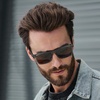 image:imageWearMe Pro WMP Eyewear  Modern Square Sunglasses for Men Lightweight Acetate Polarized Lenses 100 UVAUVB ProtectionCrystal Indigo  Brown Lens