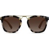 image:imageWearMe Pro WMP Eyewear  Womens Oversized Polarized Sunglasses Square Vintage Style with Metal DoubleBar BridgeBeige TortoiseGradient Brown Lens