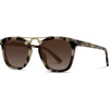 image:imageWearMe Pro WMP Eyewear  Womens Oversized Polarized Sunglasses Square Vintage Style with Metal DoubleBar BridgeBeige TortoiseGradient Brown Lens