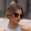 image:imageWearMe Pro WMP Eyewear  Womens Oversized Polarized Sunglasses Square Vintage Style with Metal DoubleBar BridgeCrystal Brown TortoiseBlack Lens