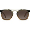 image:imageWearMe Pro WMP Eyewear  Womens Oversized Polarized Sunglasses Square Vintage Style with Metal DoubleBar BridgeDesert SageGradient Brown Lens