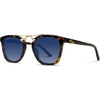 image:imageWearMe Pro WMP Eyewear  Womens Oversized Polarized Sunglasses Square Vintage Style with Metal DoubleBar BridgeWhiskey Brown TortoiseBlue Gradient Lens