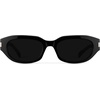 image:imageWearMe Pro WMP Eyewear  Womens Polarized Oval Sunglasses Oversized SoftAngle Frame Metal Accents Trendy Everyday StyleBlack  Triple Black Lens