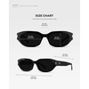 image:imageWearMe Pro WMP Eyewear  Womens Polarized Oval Sunglasses Oversized SoftAngle Frame Metal Accents Trendy Everyday StyleBlack  Triple Black Lens