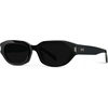 image:imageWearMe Pro WMP Eyewear  Womens Polarized Oval Sunglasses Oversized SoftAngle Frame Metal Accents Trendy Everyday StyleBlack  Triple Black Lens
