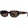 image:imageWearMe Pro WMP Eyewear  Womens Polarized Oval Sunglasses Oversized SoftAngle Frame Metal Accents Trendy Everyday StyleBrown Tortoise  Brown Lens