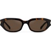image:imageWearMe Pro WMP Eyewear  Womens Polarized Oval Sunglasses Oversized SoftAngle Frame Metal Accents Trendy Everyday StyleBrown Tortoise  Brown Lens