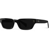 image:imageWearMe Pro WMP Eyewear  Womens Polarized Oversized Rectangular Sunglasses Wide Frame Thick Temples HighFashion StyleBlack  Triple Black Lens