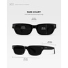 image:imageWearMe Pro WMP Eyewear  Womens Polarized Oversized Rectangular Sunglasses Wide Frame Thick Temples HighFashion StyleBlack  Triple Black Lens