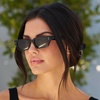 image:imageWearMe Pro WMP Eyewear  Womens Polarized Oversized Rectangular Sunglasses Wide Frame Thick Temples HighFashion StyleBlack  Triple Black Lens