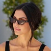 image:imageWearMe Pro WMP Eyewear  Womens Polarized Oversized Rectangular Sunglasses Wide Frame Thick Temples HighFashion StyleBrown Tortoise  Brown Lens