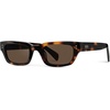 image:imageWearMe Pro WMP Eyewear  Womens Polarized Oversized Rectangular Sunglasses Wide Frame Thick Temples HighFashion StyleBrown Tortoise  Brown Lens