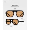 image:imageWearMe Pro WMP Eyewear  Womens Polarized Oversized Square Sunglasses FlatTop Frame with Retro HighFashion StyleBlack  Orange Lens