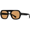 image:imageWearMe Pro WMP Eyewear  Womens Polarized Oversized Square Sunglasses FlatTop Frame with Retro HighFashion StyleBlack  Orange Lens