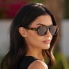 image:imageWearMe Pro WMP Eyewear  Womens Polarized Oversized Square Sunglasses FlatTop Frame with Retro HighFashion StyleBrown Tortoise  Brown Lens
