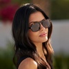 image:imageWearMe Pro WMP Eyewear  Womens Polarized Oversized Square Sunglasses FlatTop Frame with Retro HighFashion StyleBrown Tortoise  Brown Lens