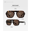 image:imageWearMe Pro WMP Eyewear  Womens Polarized Oversized Square Sunglasses FlatTop Frame with Retro HighFashion StyleBrown Tortoise  Brown Lens