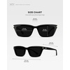 image:imageWearMe Pro WMP Eyewear  Womens Polarized Rectangular CatEye Sunglasses Narrow Glossy Frame Chic Everyday StyleBlack  Triple Black Lens