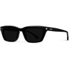 image:imageWearMe Pro WMP Eyewear  Womens Polarized Rectangular CatEye Sunglasses Narrow Glossy Frame Chic Everyday StyleBlack  Triple Black Lens