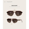 image:imageWearMe Pro WMP Eyewear  Womens Retro Double Bridge Aviator Sunglasses Polarized Lenses Lightweight Full UV ProtectionCrystal Brown  Dark Beige Gradient Lens