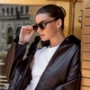 image:imageWearMe Pro WMP Eyewear  Womens Retro Double Bridge Aviator Sunglasses Polarized Lenses Lightweight Full UV ProtectionCrystal Brown  Dark Beige Gradient Lens