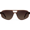 image:imageWearMe Pro WMP Eyewear  Womens Retro Double Bridge Aviator Sunglasses Polarized Lenses Lightweight Full UV ProtectionCrystal Brown  Dark Beige Gradient Lens