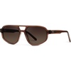 image:imageWearMe Pro WMP Eyewear  Womens Retro Double Bridge Aviator Sunglasses Polarized Lenses Lightweight Full UV ProtectionCrystal Brown  Dark Beige Gradient Lens