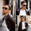 image:imageWearMe Pro WMP Eyewear  Womens Retro Double Bridge Aviator Sunglasses Polarized Lenses Lightweight Full UV ProtectionGloss Black  Smoke Gradient Lens
