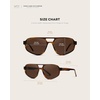 image:imageWearMe Pro WMP Eyewear  Womens Retro Double Bridge Aviator Sunglasses Polarized Lenses Lightweight Full UV ProtectionGolden Brown Grain  Brown Lens