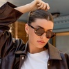 image:imageWearMe Pro WMP Eyewear  Womens Retro Double Bridge Aviator Sunglasses Polarized Lenses Lightweight Full UV ProtectionGolden Brown Grain  Brown Lens