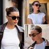 image:imageWearMe Pro WMP Eyewear  Womens Retro Double Bridge Aviator Sunglasses Polarized Lenses Lightweight Full UV ProtectionMilky Rust Tortoise  Brown Lens