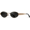 image:imageWearMe Pro WMP Eyewear  Womens Retro Oval Sunglasses Trendy Small Frame 90s Inspired FashionGold Frame  Black Lens