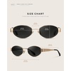 image:imageWearMe Pro WMP Eyewear  Womens Retro Oval Sunglasses Trendy Small Frame 90s Inspired FashionGold Frame  Black Lens