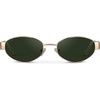 image:imageWearMe Pro WMP Eyewear  Womens Retro Oval Sunglasses Trendy Small Frame 90s Inspired FashionGold Frame  Smoke Green Lens