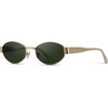 image:imageWearMe Pro WMP Eyewear  Womens Retro Oval Sunglasses Trendy Small Frame 90s Inspired FashionGold Frame  Smoke Green Lens