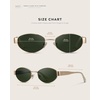 image:imageWearMe Pro WMP Eyewear  Womens Retro Oval Sunglasses Trendy Small Frame 90s Inspired FashionGold Frame  Smoke Green Lens