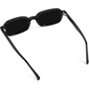 image:imageWearMe Pro WMP Eyewear  Womens Slim Rectangular Sunglasses 90s Compact Frame AntiReflective Lenses Minimal StyleBlack  Triple Black Lens