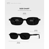 image:imageWearMe Pro WMP Eyewear  Womens Slim Rectangular Sunglasses 90s Compact Frame AntiReflective Lenses Minimal StyleBlack  Triple Black Lens