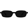image:imageWearMe Pro WMP Eyewear  Womens Slim Rectangular Sunglasses 90s Compact Frame AntiReflective Lenses Minimal StyleBlack  Triple Black Lens