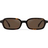 image:imageWearMe Pro WMP Eyewear  Womens Slim Rectangular Sunglasses 90s Compact Frame AntiReflective Lenses Minimal StyleBrown Tortoise  Brown Lens
