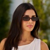 image:imageWearMe Pro WMP Eyewear  Womens Slim Rectangular Sunglasses 90s Compact Frame AntiReflective Lenses Minimal StyleBrown Tortoise  Brown Lens