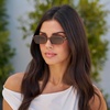 image:imageWearMe Pro WMP Eyewear  Womens Slim Rectangular Sunglasses 90s Compact Frame AntiReflective Lenses Minimal StyleCocoa Brown  Brown Lens
