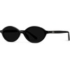 image:imageWearMe Pro WMP Eyewear  Womens Trendy Oval Sunglasses Small Retro Frame 90s Y2K Style Perfect for Everyday WearBlack  Triple Black Lens