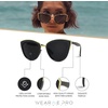 image:imageWearMe Pro Womens Cat Eye Mirrored Reflective Lenses Oversized Cateyes Sunglasses